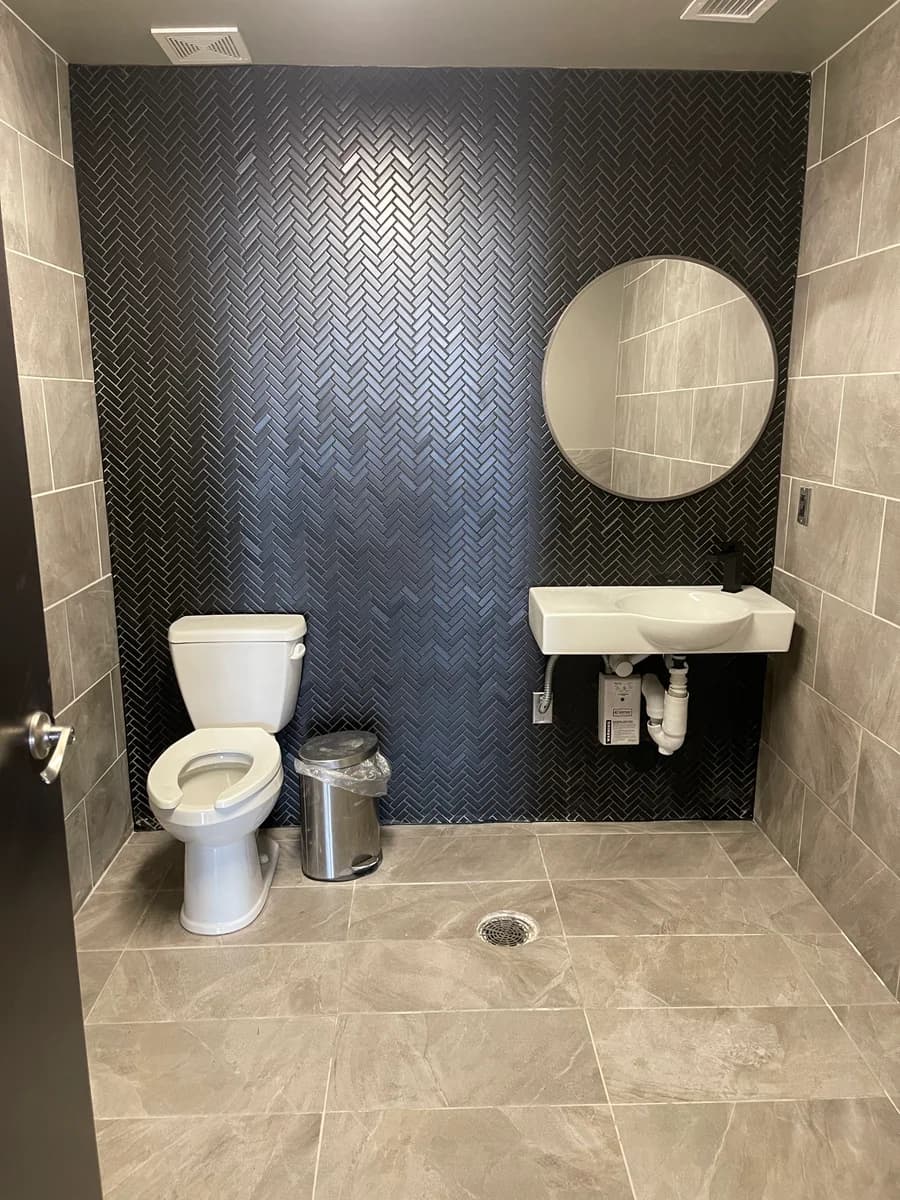 Herringbone feature wall